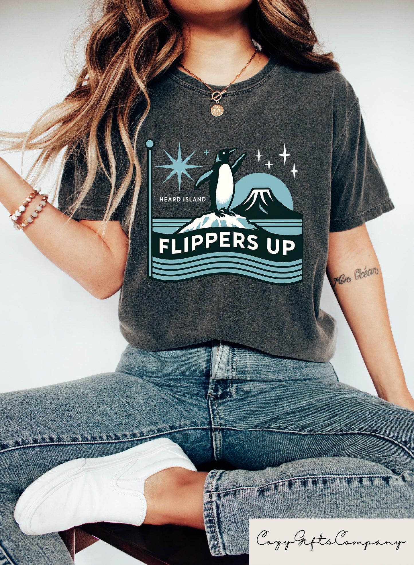 Penguins RESIST T shirt Flippers Up Shirt Heard Island Sweatshirt Retro Comfort FDT Gift Protest Tee Penguins Against Tariffs Crewneck Sweatshirt – Easygoing Wear · Top Pick For Any Outfit