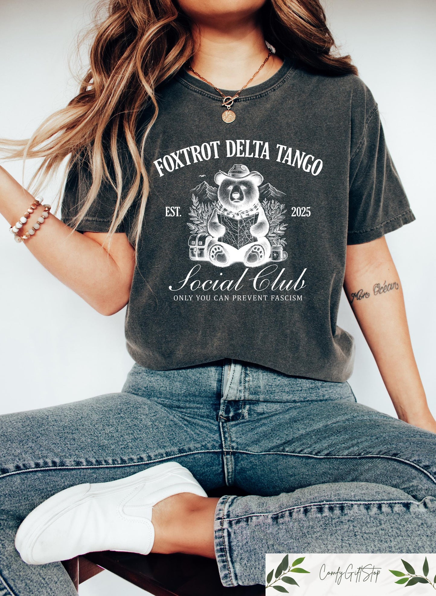 Foxtrot Delta Tango T shirt Social Club Bear Shirt Anti Fascism Sweatshirt Anti Republican Gift Political Resist Crewneck Democrat Tee Sweatshirt – Premium Graphic · Trending Graphic Apparel