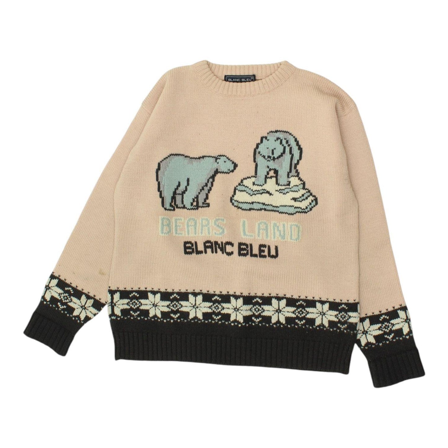 Blanc Bleu Knit Jumper Vintage Mens Designer Polar Bears Land Sweater Graphic Tee – Easygoing Wear · High-Quality Print