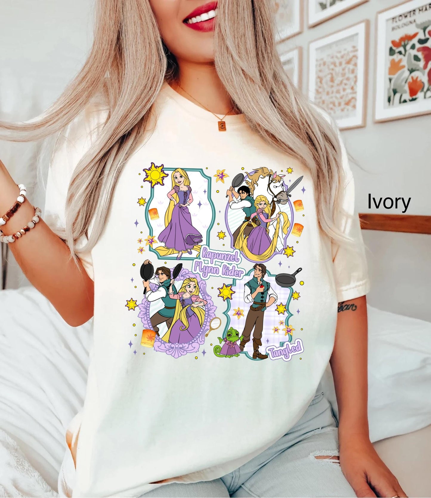 Coquette Bow Disney Tangled Rapunzel Floral Shirt Disney Princess Rapunzel Flynn Rider shirt Lost Princess Tee Magic Kingdom ShirtDisney Graphic Tee – Fan Favorite · High-Quality Print