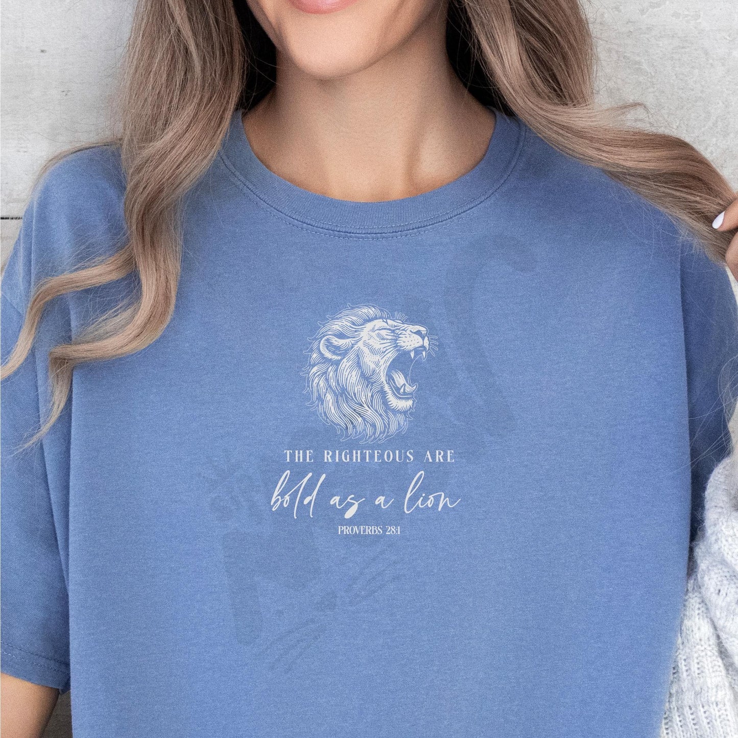 Bold as a Lion Shirt Proverbs 281 Bible Verse Tee Christian Graphic T Shirt Faith Based Gift for Men Women Graphic Tee – Cozy Vibes · Perfect For Daily Wear