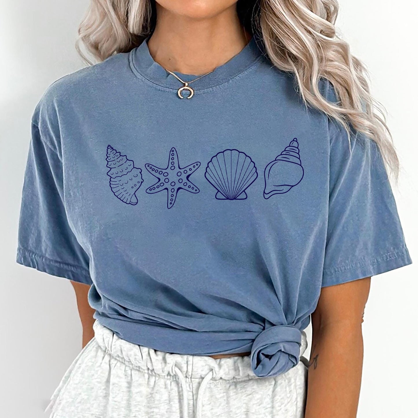 Seashell Shirt Aesthetic Beach T shirt Ocean Lover Summer Coastal Shirt Boho Sea Life Shirt Cute Beach Vacation Tee for Women Graphic Tee – Premium Graphic · High-Quality Print