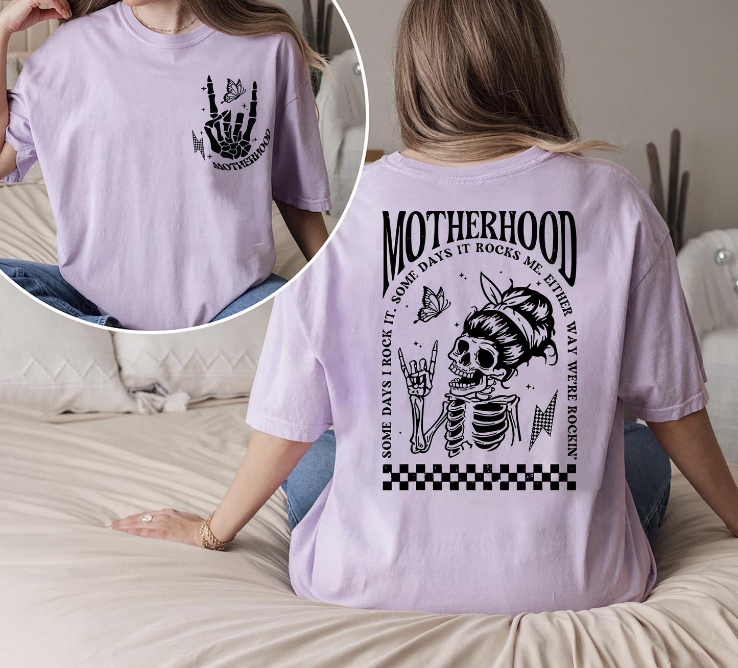 Skeleton Mom Shirt Rocking Motherhood Tee Some Days I Rock It Some Day It Rocks Me Funny Mom Life Tee Unique Mothers Day Gift Graphic Tee – Easygoing Wear · Great Gift For Fans