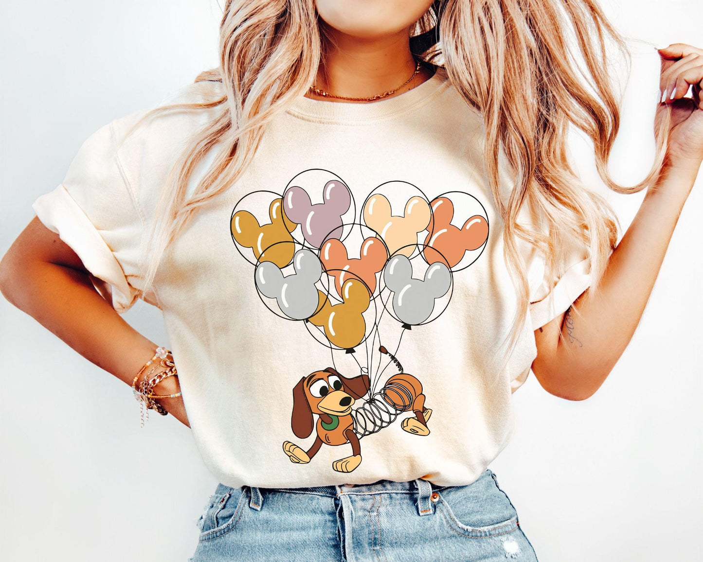 Slinky Dog with Mickey Balloons Shirt Toy Story T Shirt Disney Dog Lover Gift Disneyland Family Vacation Shirt Disney Magic Kingdom Tee Graphic Tee – Fan Favorite · Perfect For Daily Wear