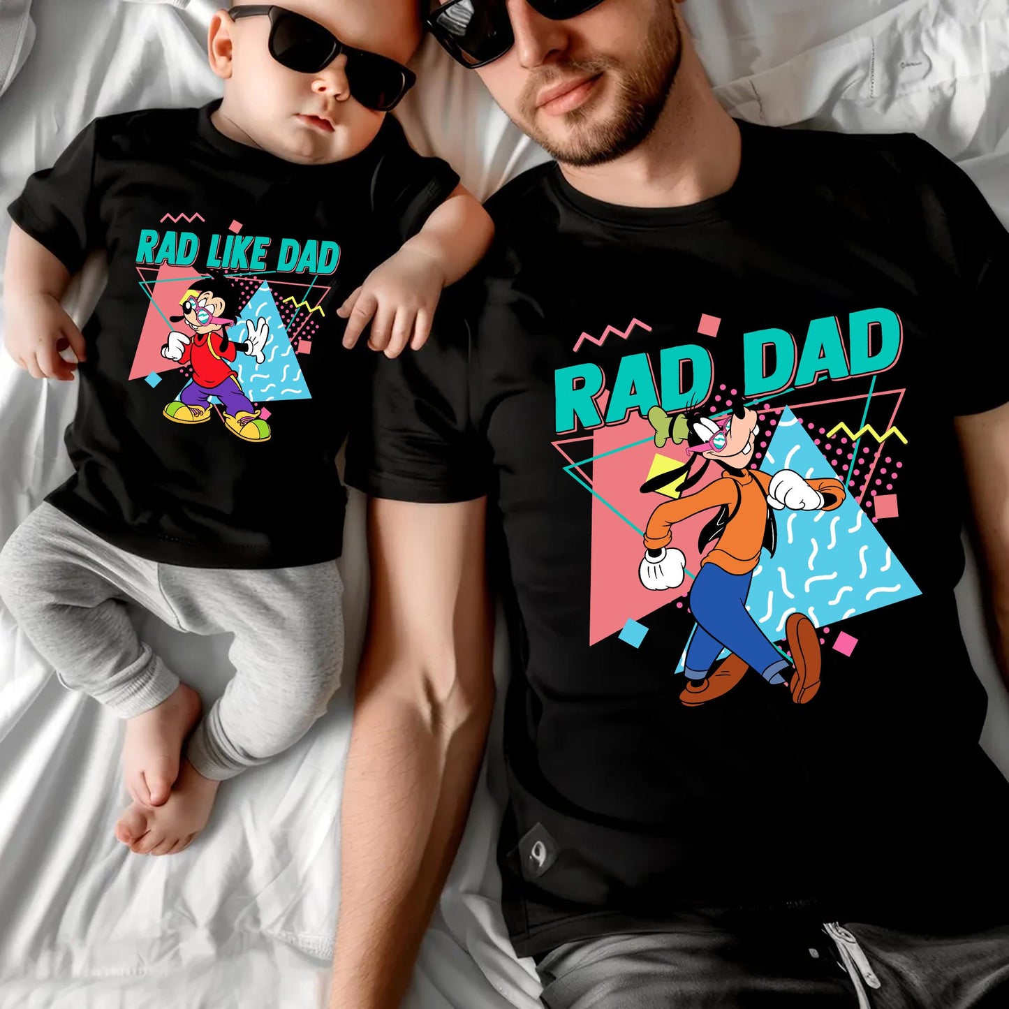 Disney Goofy and Max Rad Dad and Rad Like Dad Shirt Matching Disney Dad and Son Shirt Disney World Fathers Day Tee Family Vacation T shirt Graphic Tee – Premium Graphic · Perfect For Daily Wear