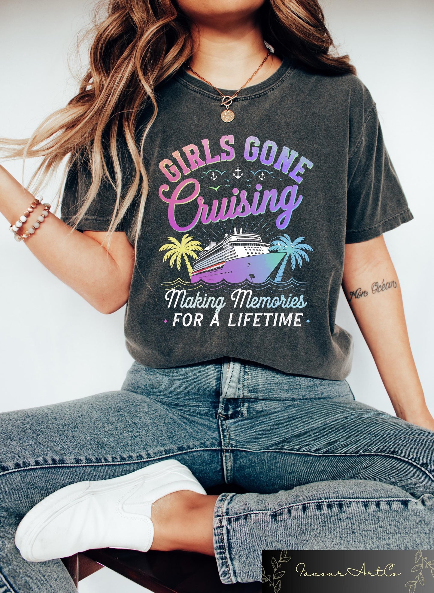 Girls Gone Cruising T shirt Girls Trip Shirt Cruise Vacation Crewneck Girls Matching Cruise Gift Cruise Squad Crewneck Cruising Outfit Graphic Tee – Fan Favorite · Perfect For Daily Wear