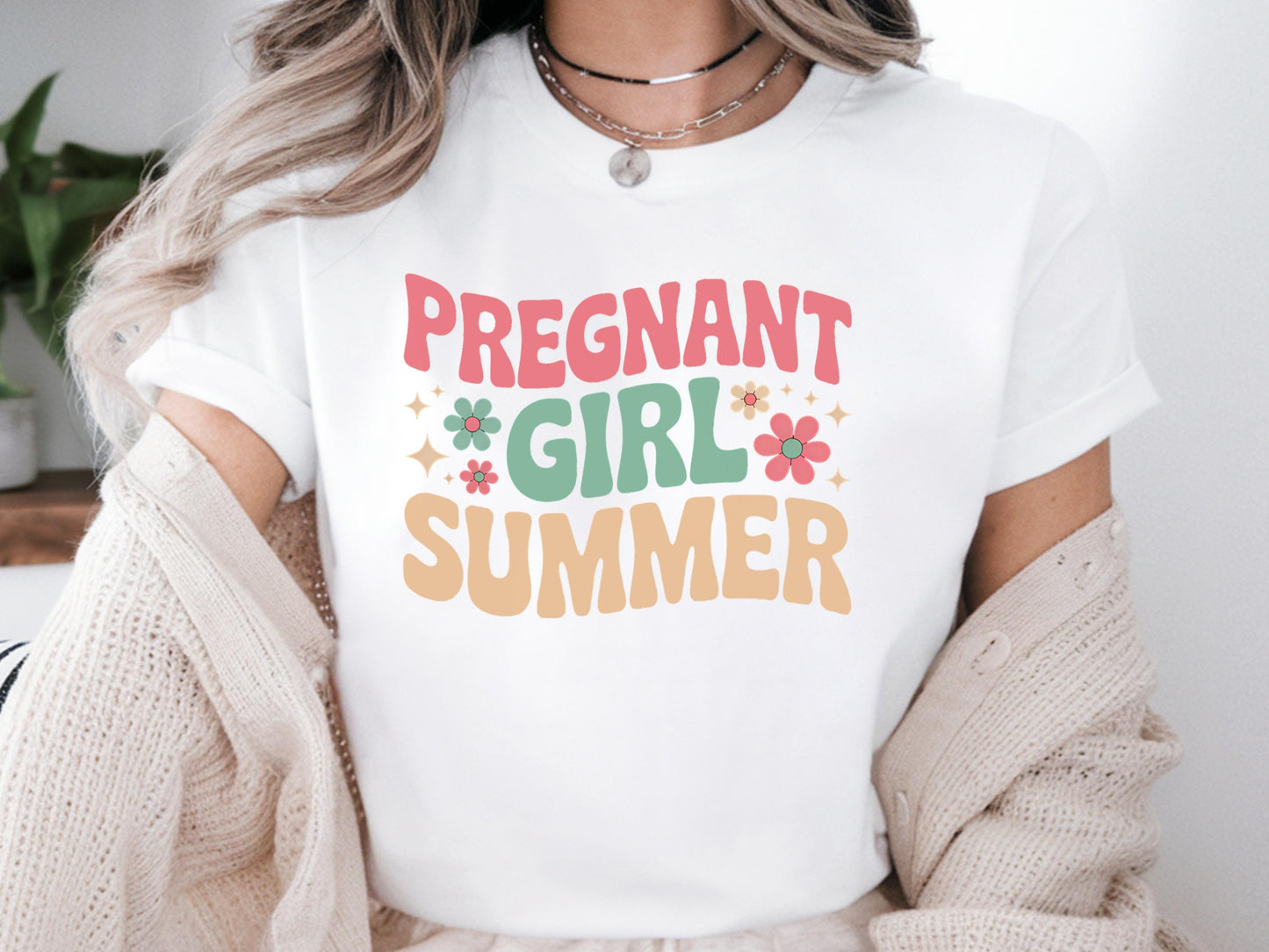 Pregnant Girl Summer Shirt Beach Pregnancy Announcement Shirt Pregnancy Revealing Shirt Baby Shower Summer Gift Pregnant Mom Giftful Graphic Tee – Soft Feel · High-Quality Print