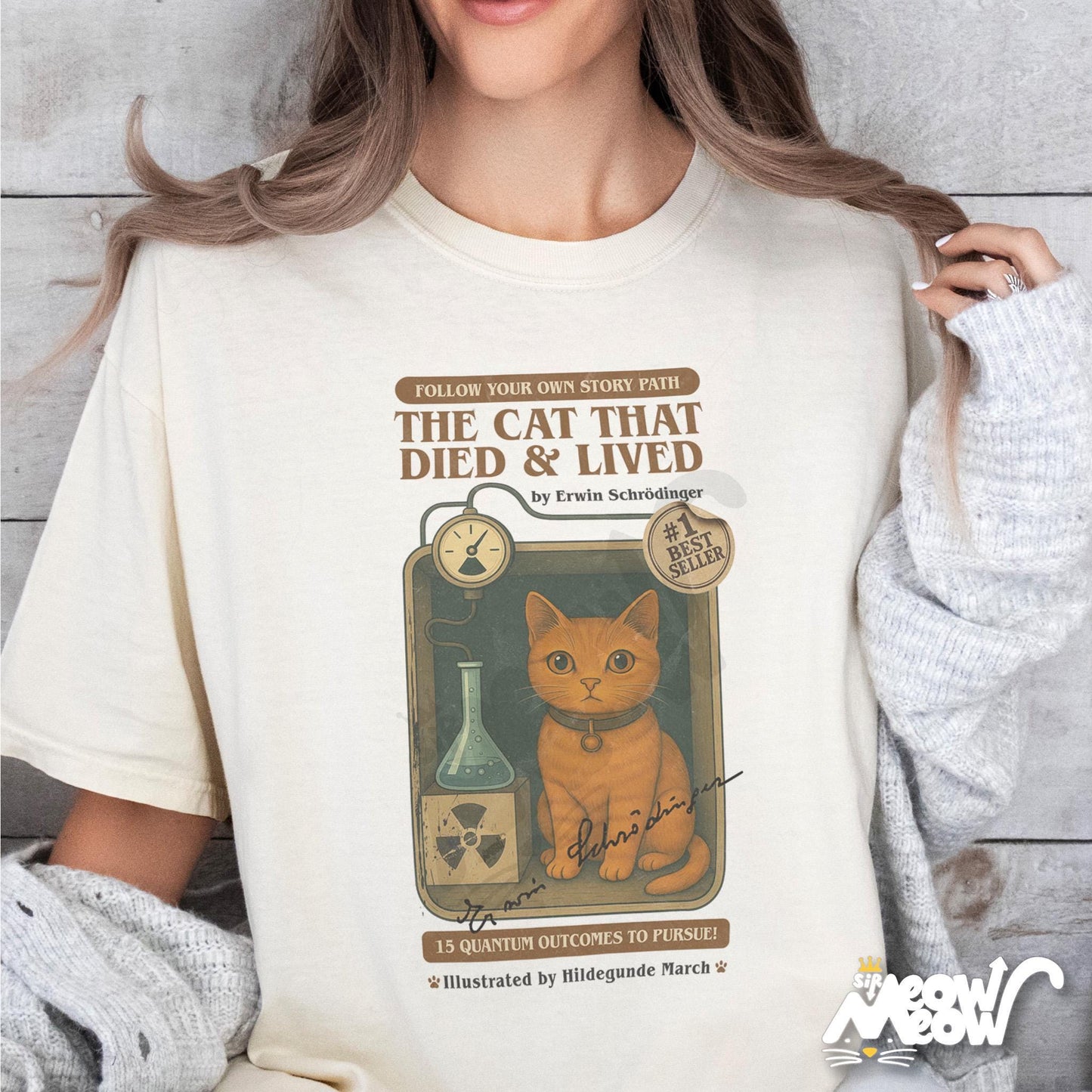Schrdinger Cat T Shirt Retro Vintage Book Cover Quantum Physics Tee Nerdy Science Cat Gift Graphic Tee – Easygoing Wear · High-Quality Print