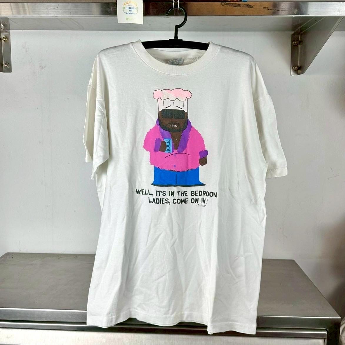 Vintage 1998 Chef South Park Stanley Desantis TV Show T Shirt Vintage Cartoon Tshirt Vintage South Park Tshirt Vintage Movie Tshirt Graphic Tee – Aesthetic Look · Perfect For Daily Wear