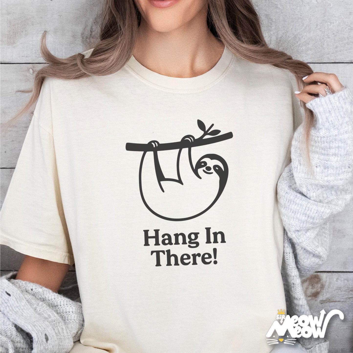 Hang In There Sloth Shirt Motivational Sloth T Shirt Cute Sloth Graphic Tee Style Mental Health Awareness Gift Graphic Tee – Soft Feel · Must-Have Style