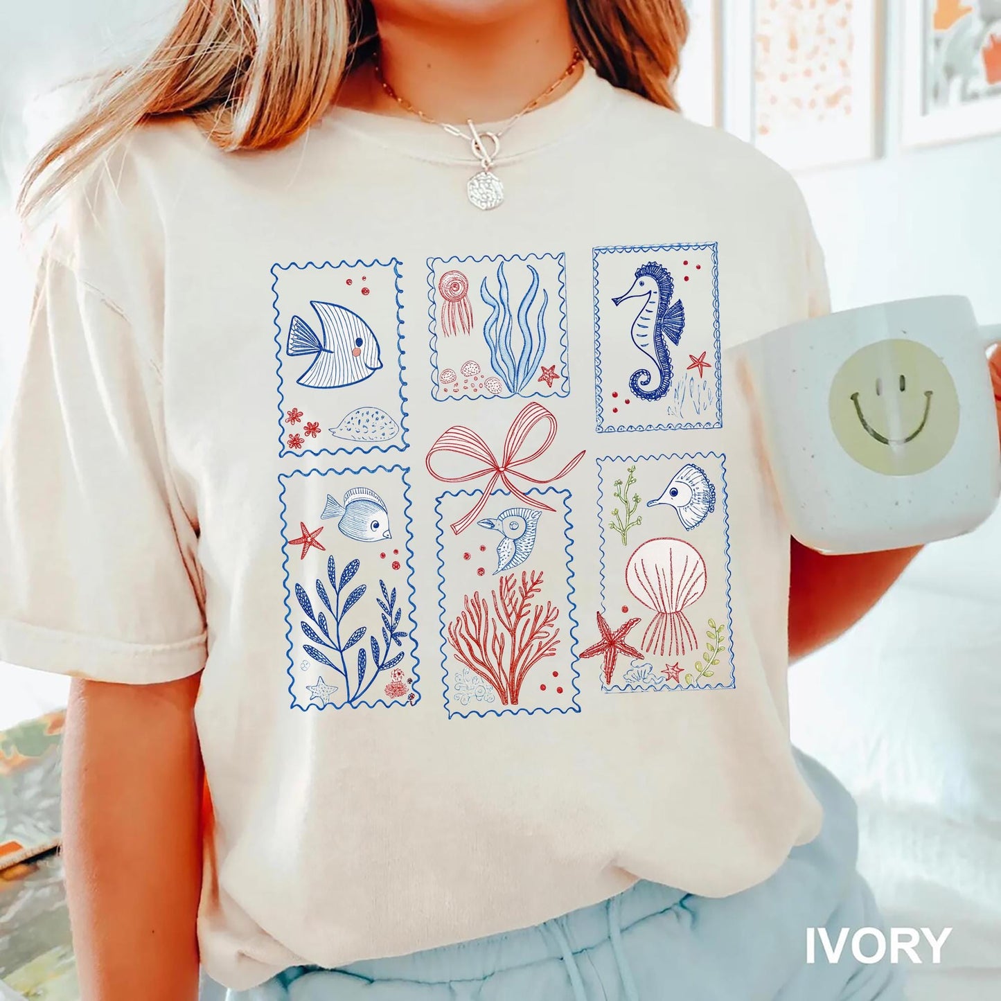 Coastal Seashell Shirt Coquette Beach Shirt Retro Summer Vibes Tee Vintage Sea Life Graphic T Shirt Cute Ocean Aesthetic Tee Graphic Tee – Feel-Good Design · Perfect For Daily Wear