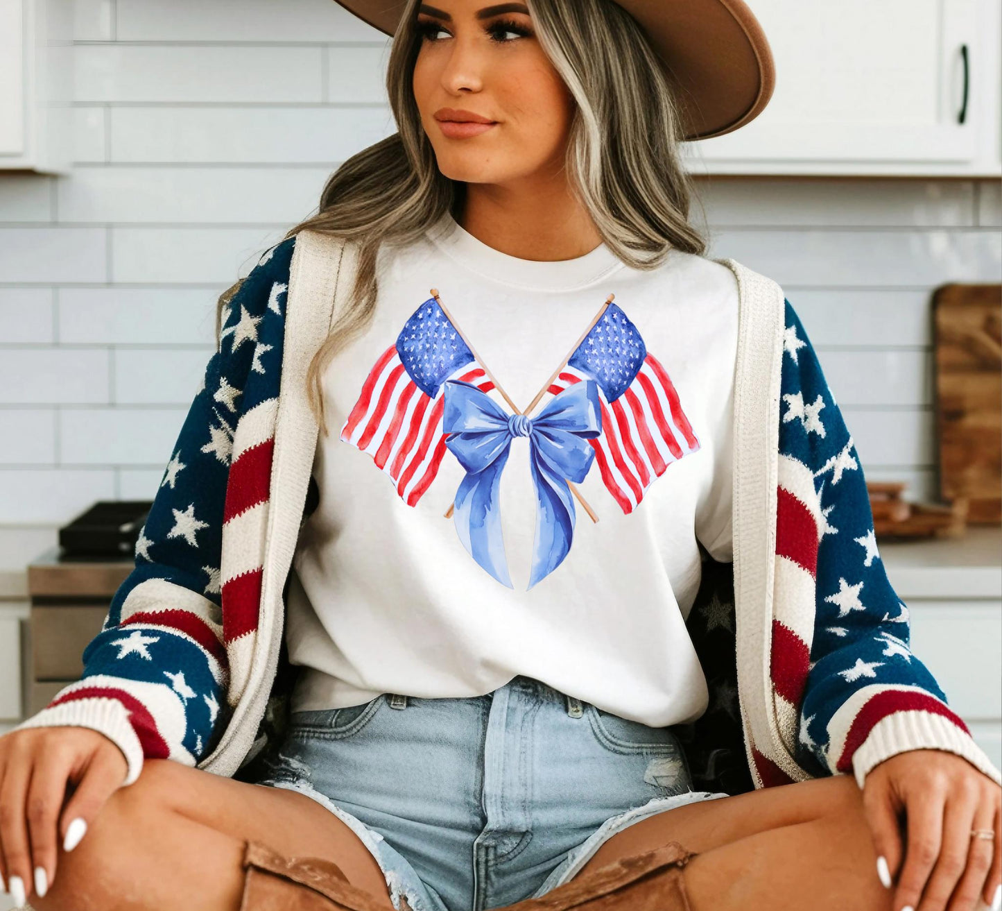 Coquette 4th of July Shirt American Flag Shirt USA Tshirt Retro 4th of July Shirt Coquette Bow Tee Patriotic Shirt Women t shirt Gift Graphic Tee – Warm & Stylish · Great Gift For Fans