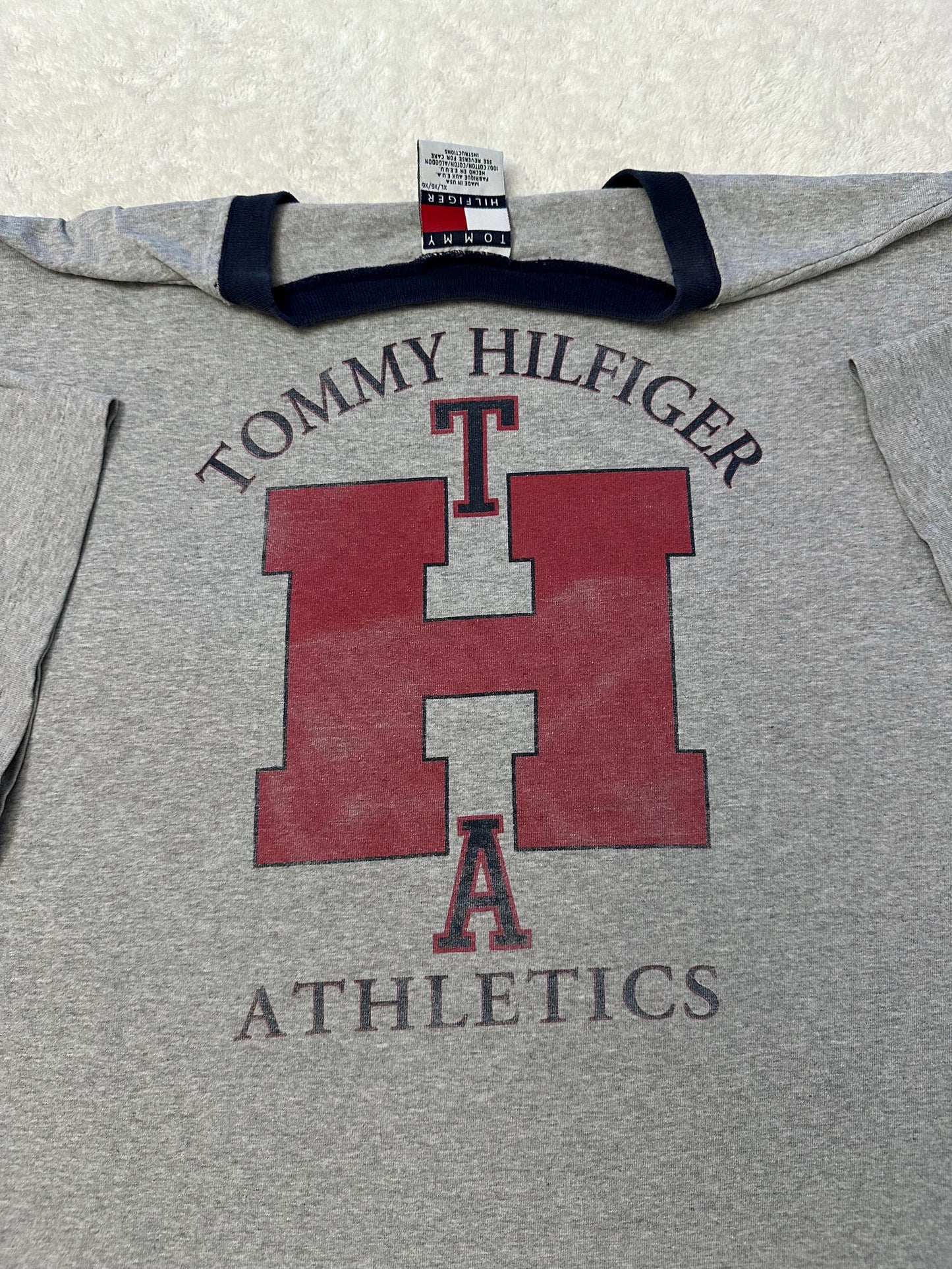 Vintage 1990s 90s Tommy Hilfiger Athletics Graphic Made In USA Pocket T Shirt XL Graphic Tee – Warm & Stylish · High-Quality Print