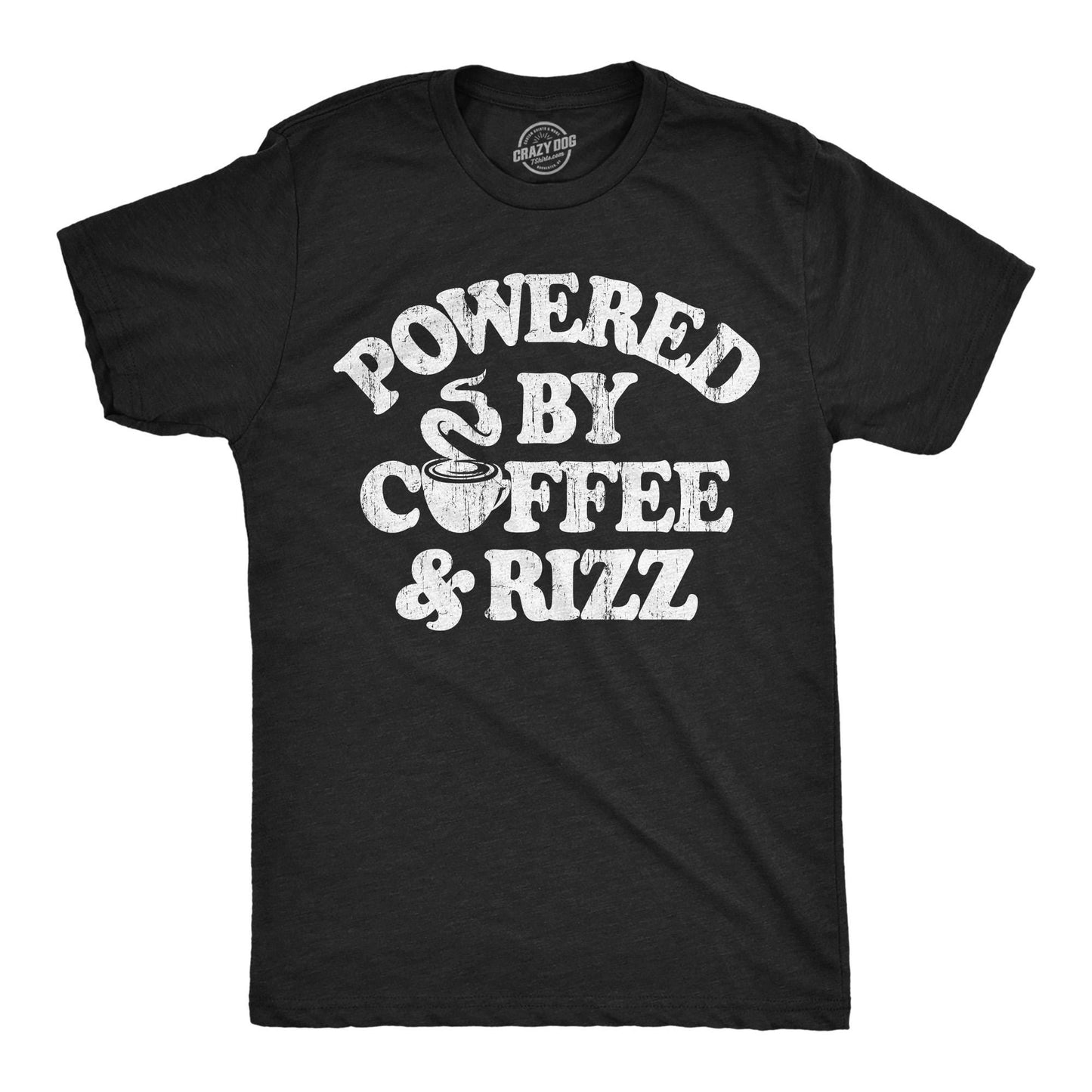 Powered By Coffee and Rizz Gen Z Shirts Rizz Shirts Charisma Shirts Coffee Lover Gifts Sarcastic T Shirt Funny Shirt For Men Coffee T Graphic Tee – Aesthetic Look · Perfect For Daily Wear