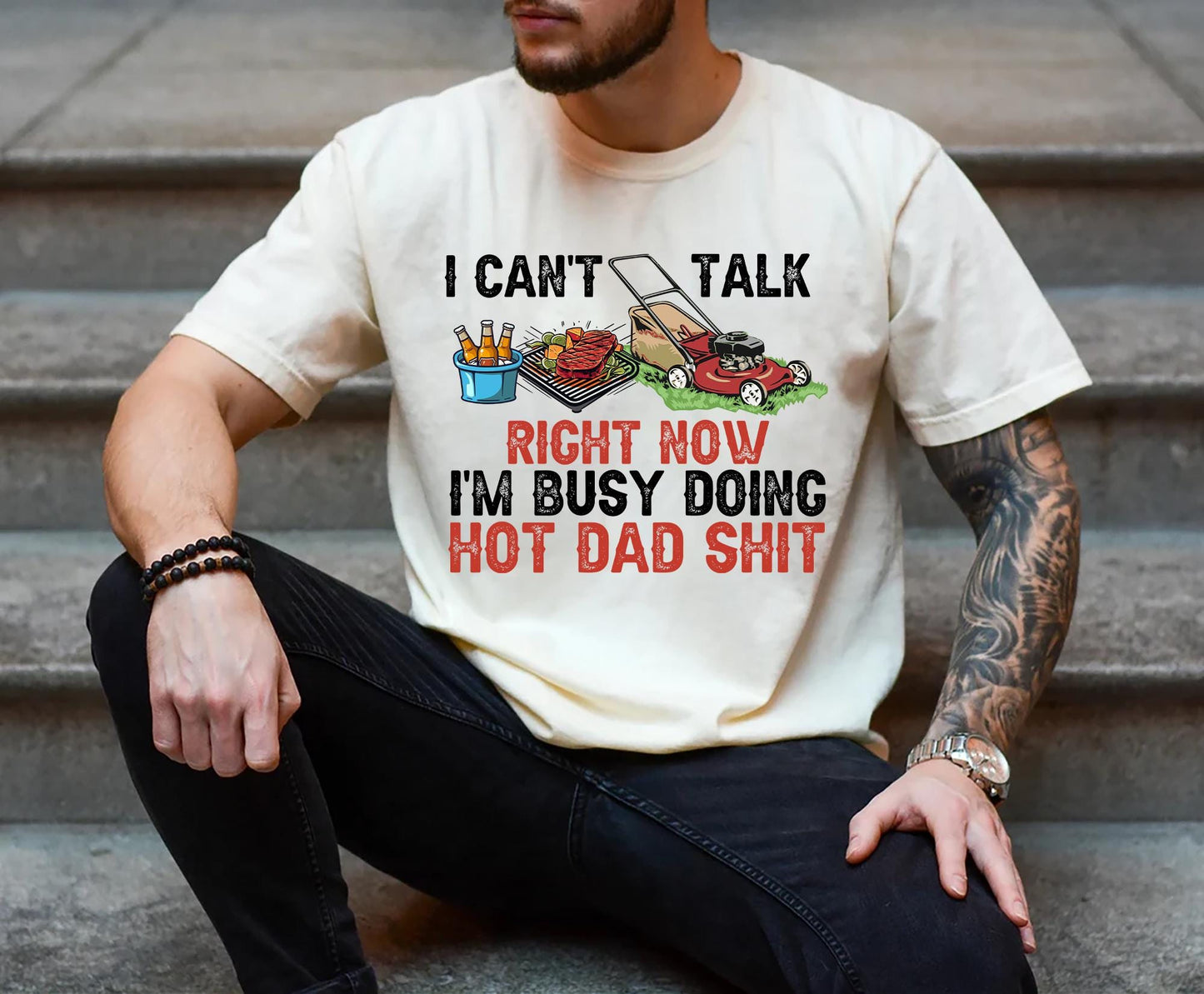 Funny Hot Dad Shit Shirt Beer Grill Lawn Mower Tee Cool Fathers Day Gift for Husband BBQ Dad Life T Shirt for Men Cool Dad Tee Best Dad Tee Graphic Tee – Easygoing Wear · Top Pick For Any Outfit
