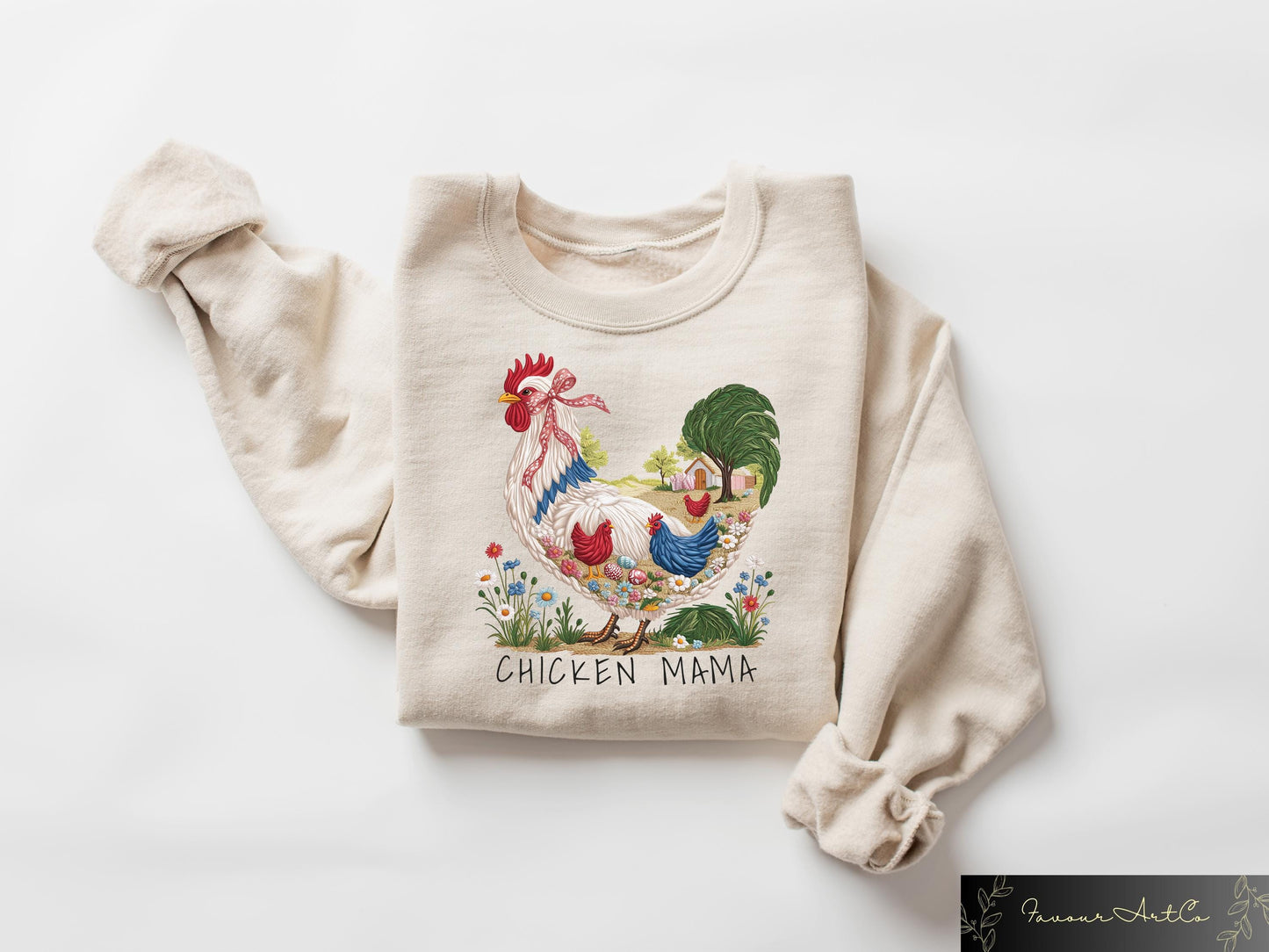 Chicken Mama Sweatshirt Funny Mama Hen T shirt Coquette Bow Women Shirt Farmer Mama Gift Chicken Lover Crewneck Coquette Bow Tee Sweatshirt – Aesthetic Look · High-Quality Print
