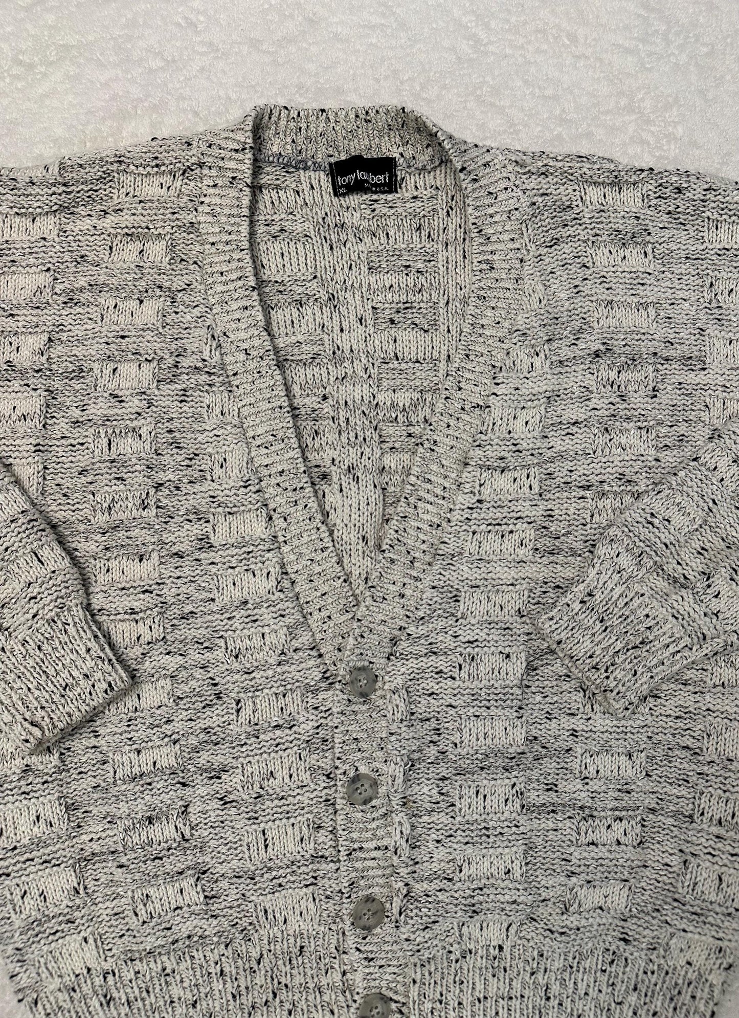 Vintage 80s 1990s Tony Lambert Cardigan Grandpa Chunky Knit Button Sweater L XL Graphic Tee – Feel-Good Design · Must-Have Style