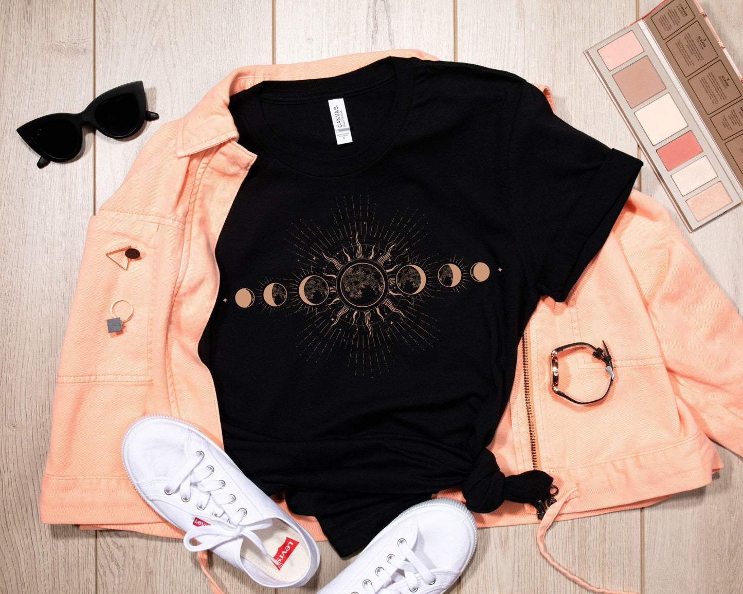Celestial Shirt Moon Phase T shirt Boho Mystical Moon And Sun Tee Boho Moon Outfit Spiritual Moon Women Clothing GiftsTrendy Women Gift Graphic Tee – Aesthetic Look · Trending Graphic Apparel