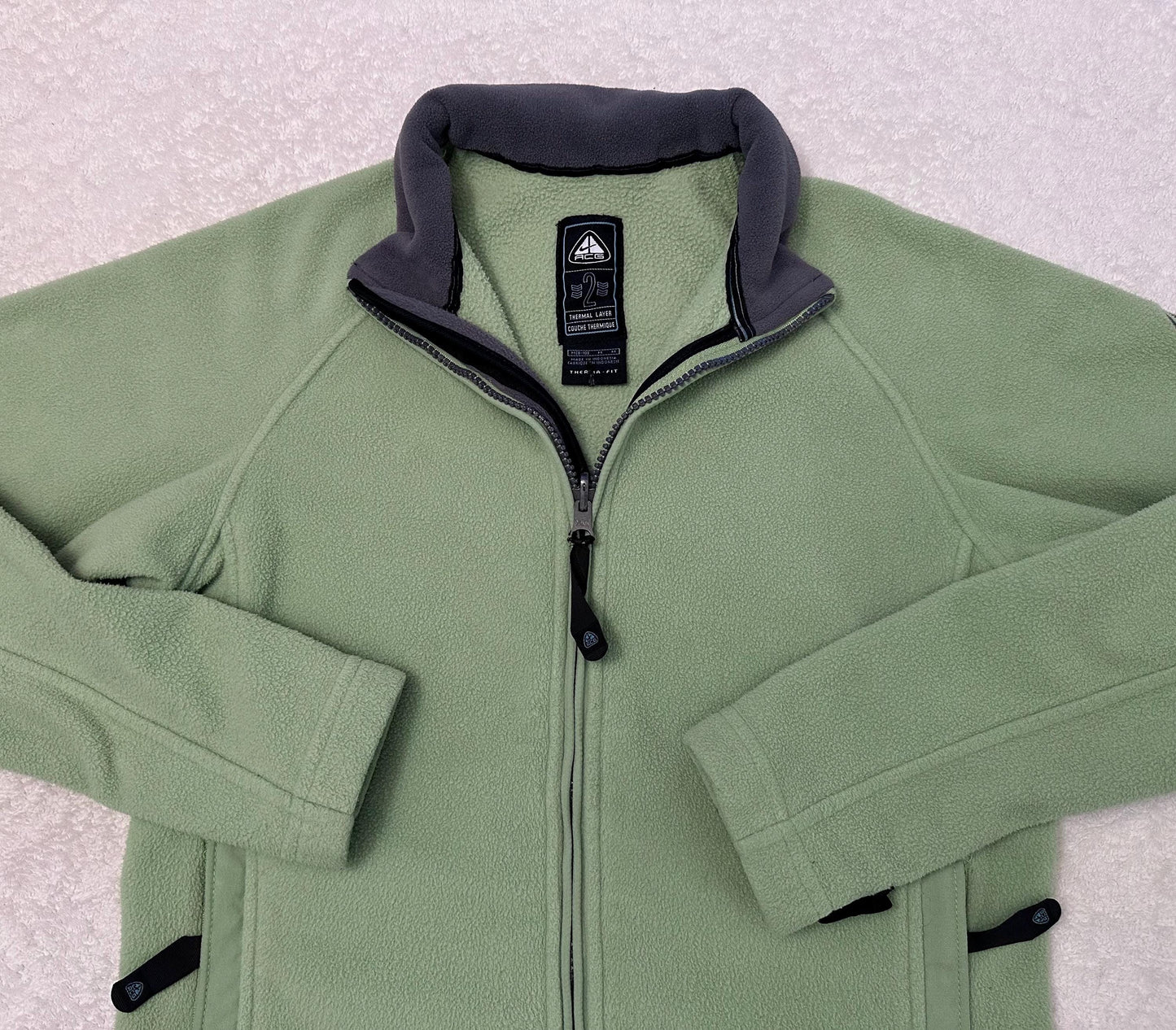 Vintage 1990s 90s Nike ACG Layer 2 Zip Up Fleece Jacket Sage Green Womens S M Graphic Tee – Easygoing Wear · Must-Have Style