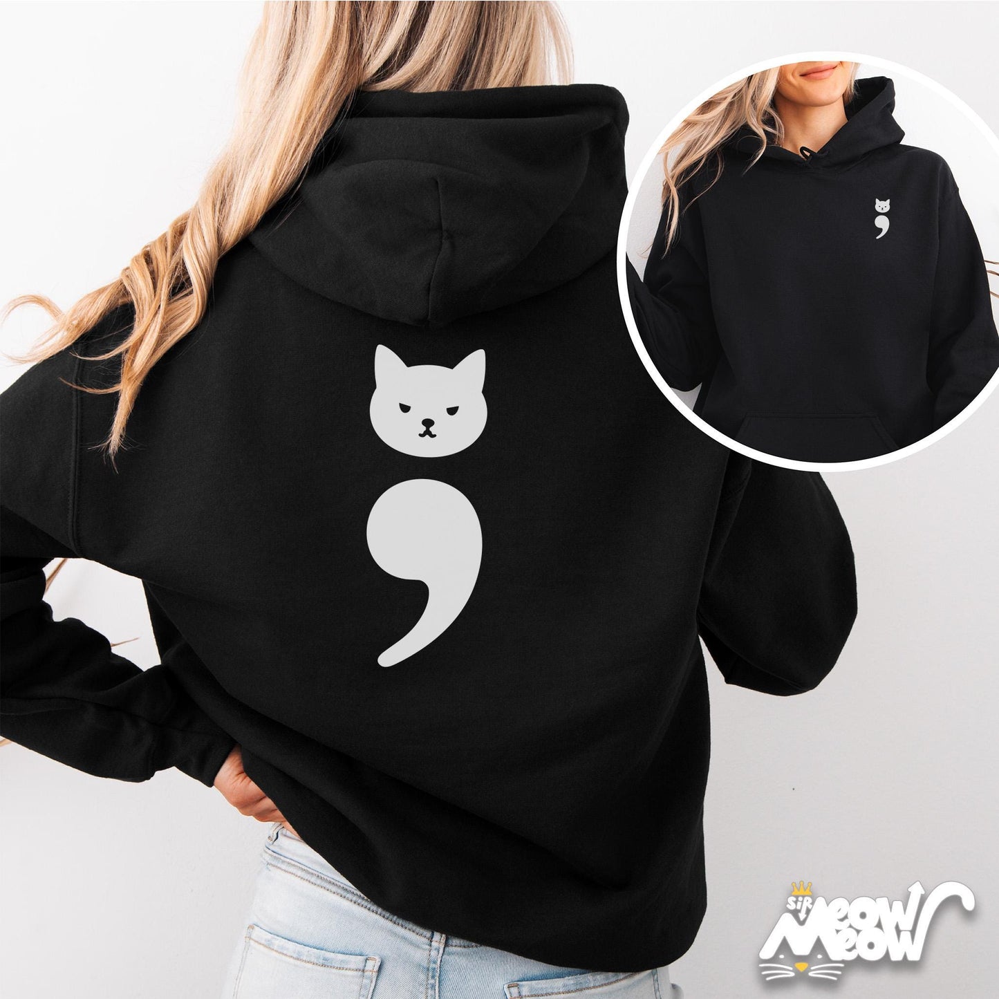 Cute Cat Hooded Sweatshirt Cozy Unisex Sweatshirt Pet Lovers Gift Casual Streetwear Cat Themed Apparel Ideal for Animal Lovers Sweatshirt – Premium Graphic · Perfect For Daily Wear