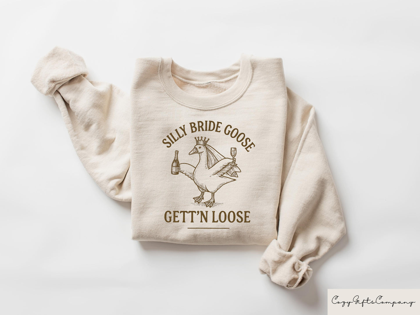 Retro Comfort Silly Bride Goose Sweatshirt Funny Engagement T shirt Retro Wifey Shirt Bridal Girl Gift Wedding Outfit Bride Goose Tee Sweatshirt – Soft Feel · Trending Graphic Apparel