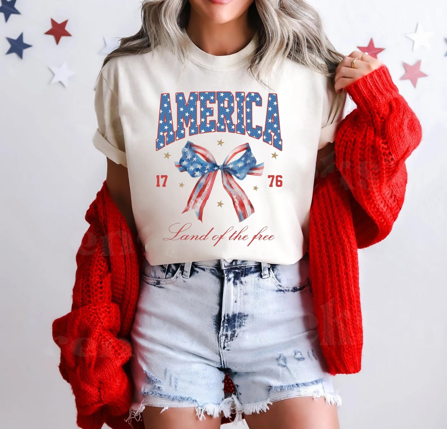 Land Of The Free Because Of The Brave Shirt Coquette 4th of July Gift Retro American Tee Patriotic Shirt Independence Day Graphic Tee – Everyday Comfort · Trending Graphic Apparel