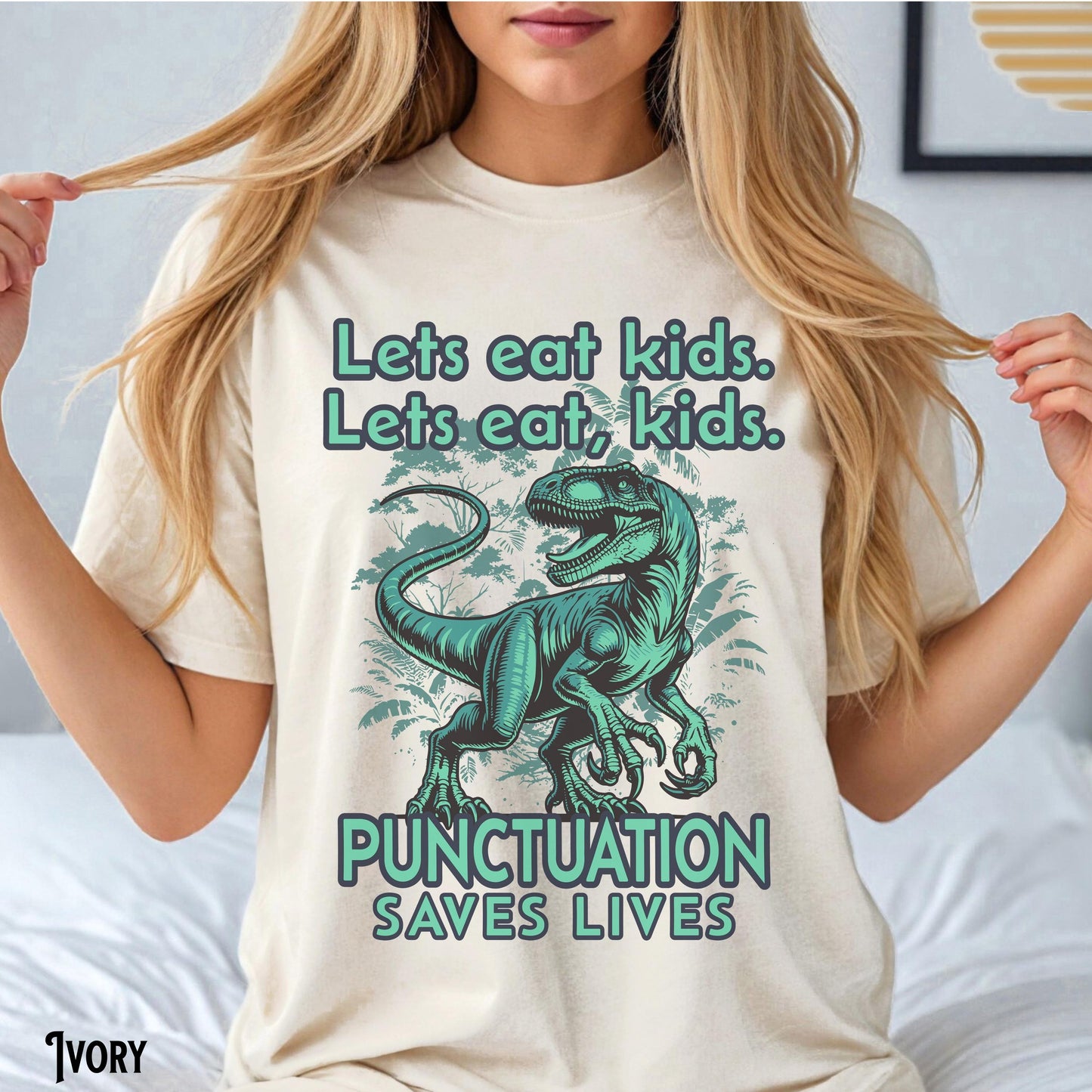 English Teacher Shirt Funny Punctuation Shirt Let39s Eat Kids Dinosaur Grammar Back To School T Shirt Teacher Gift Graphic Tee – Easygoing Wear · Perfect For Daily Wear