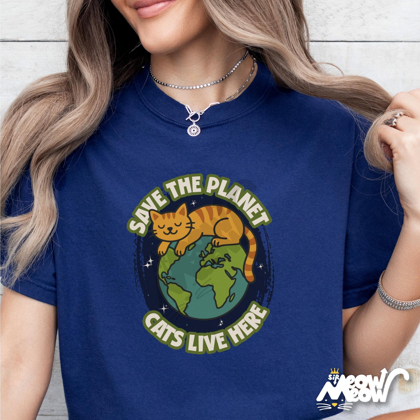 Save the Planet Cat Shirt Earth Day Cat Lover Tee Funny Eco Cat Graphic T Shirt Graphic Tee – Premium Graphic · Perfect For Daily Wear