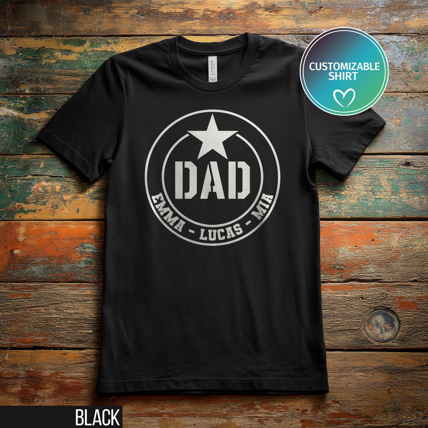 Custom Dad Shirt With Kids Names Fathers Day Shirt Personalized Dad Shirt Dad T Shirt New Dad Shirt Birthday Gift Dad Tee Daddy Shirt Graphic Tee – Feel-Good Design · Must-Have Style