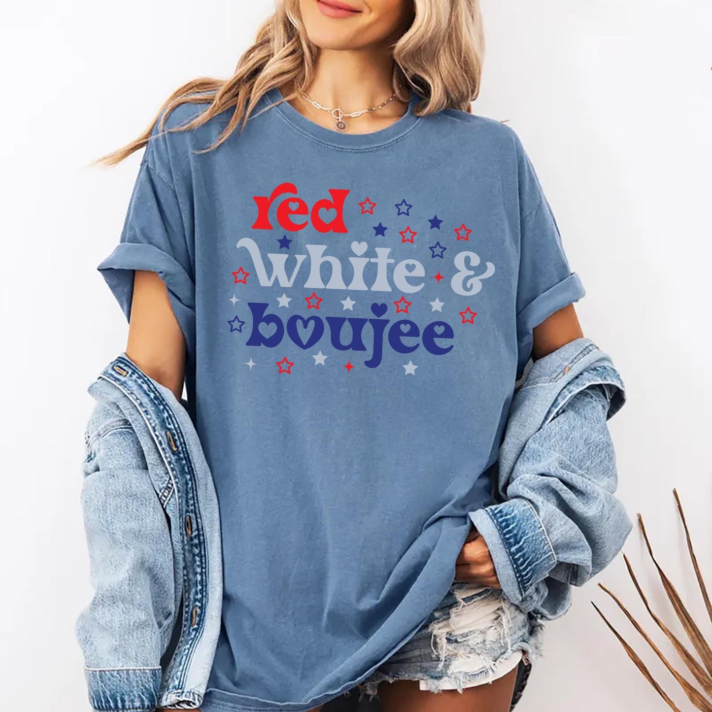 Red White And Boujee Shirt Womens Patriotic Fourth Of July Graphic Tee USA Independence Day Shirt 4th of July American Girl Tee Gift For Her Graphic Tee – Feel-Good Design · Must-Have Style