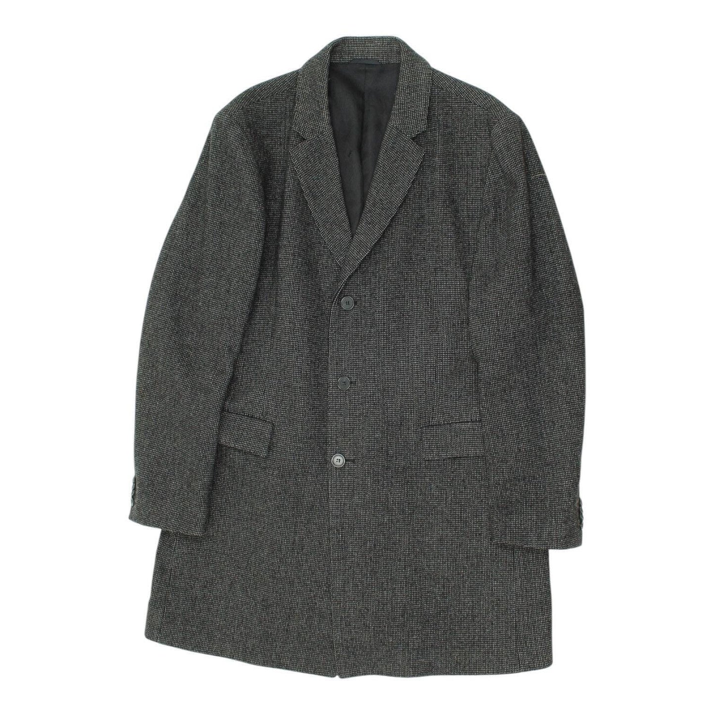 Hugo Boss Grey Overcoat Vintage Mens High End Button Up Designer Smart Coat Graphic Tee – Aesthetic Look · High-Quality Print