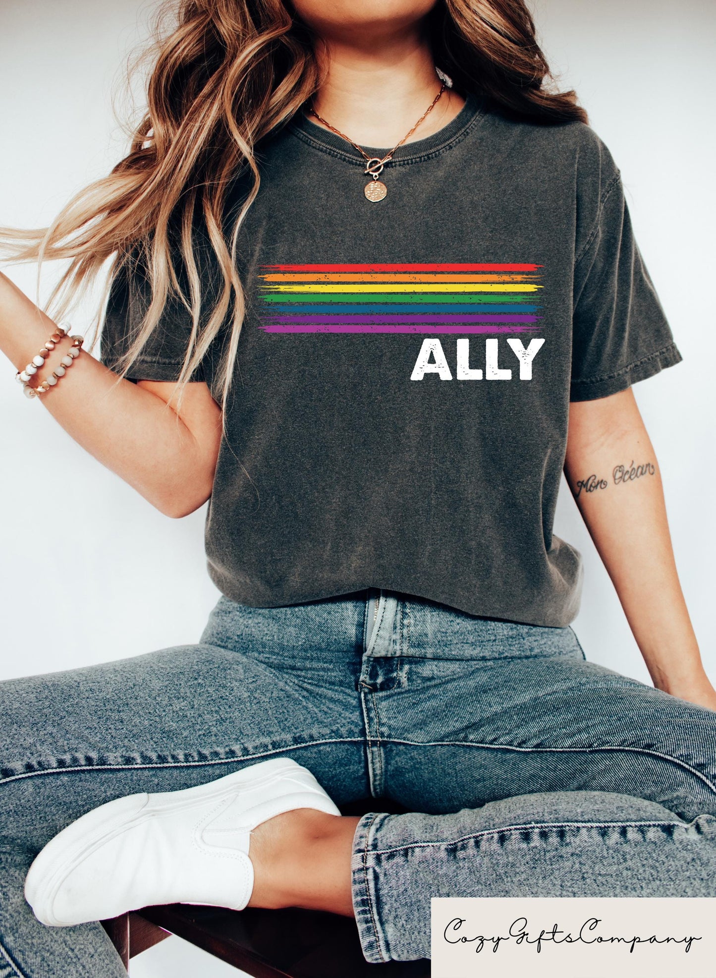 Retro Comfort LGBTQ Ally Shirt Pride Month T shirt Social Justice Crewneck LGBTQ Support Gift Lesbian Pride Tee Trans Ally Shirt Graphic Tee – Soft Feel · Great Gift For Fans