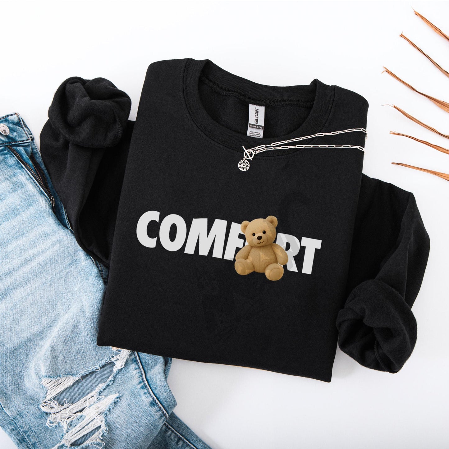 Comfort Teddy Bear Sweatshirt Cute Emotional Support Shirt Soft Aesthetic Pullover Mental Health Gift Cozy Bear Crewneck Sweater Sweatshirt – Premium Graphic · Perfect For Daily Wear