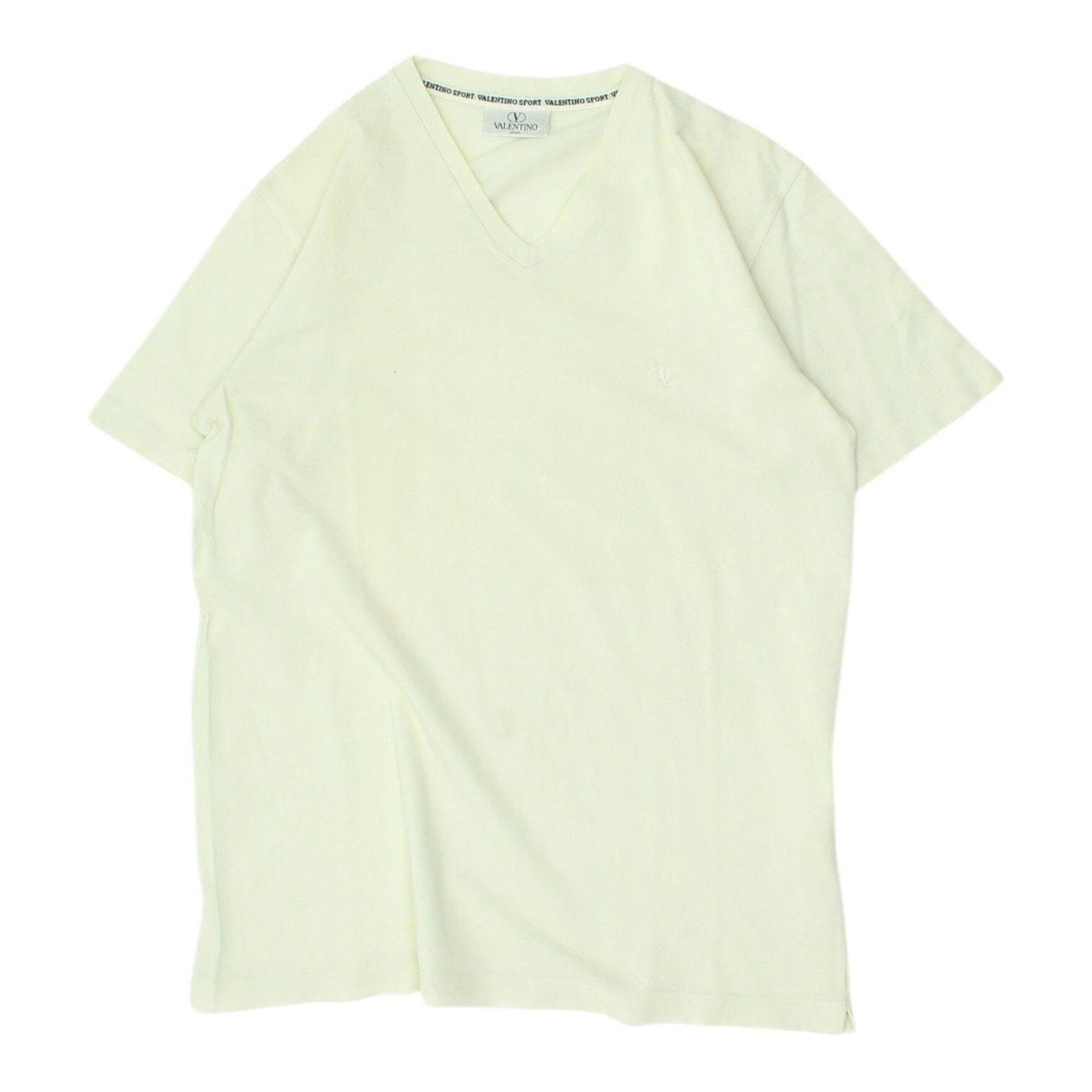 Valentino Mens Cream Tshirt Vintage Casual Designer V Neck Short Sleeve Tee Graphic Tee – Easygoing Wear · High-Quality Print