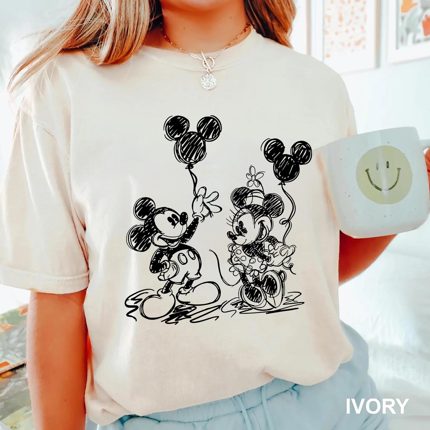 Mickey and Minnie Sketch Shirt Cute Disney Couple Tee Classic Disney Mouse T Shirt Matching Family Vacation Tee Disney Trip Gift for Him Her Graphic Tee – Everyday Comfort · Perfect For Daily Wear