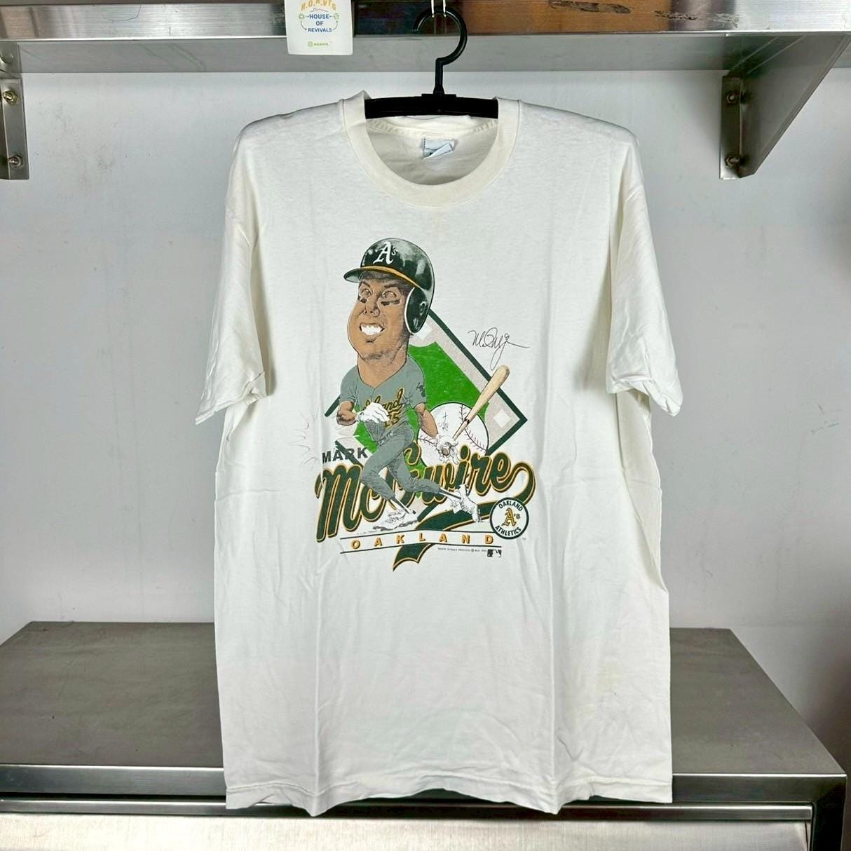 Vintage 1988 Mark McGwire Oakland Athletics MLB Caricature XL single stitch T shirt Vintage Oakland Athletics Vintage Baseball Tshirt Graphic Tee – Premium Graphic · Perfect For Daily Wear