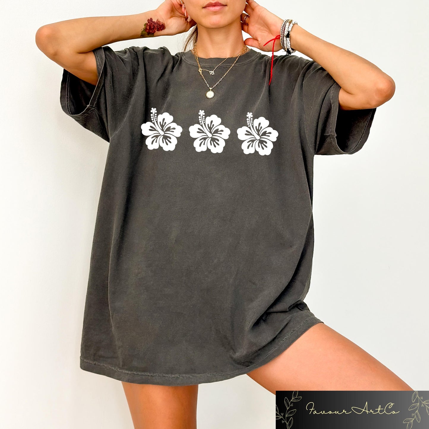 Retro Comfort Hibiscus Flower T shirt Women39s Summer Shirt Summer Holiday Crewneck Tropical Flower Gift Aesthetic Women Apparel Graphic Tee – Warm & Stylish · Must-Have Style