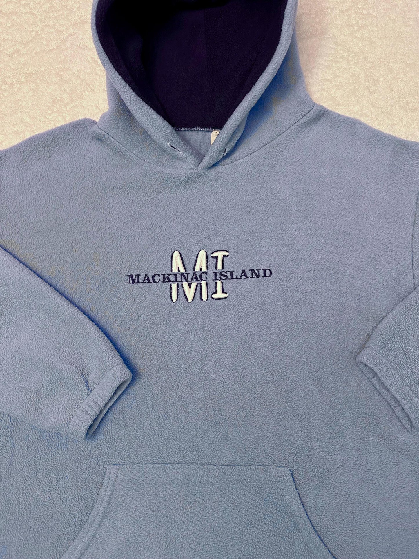 Vintage 1990s 90s Mackinac Island Michigan Embroidered Fleece Hoodie S M Hoodie – Bold Style · High-Quality Print