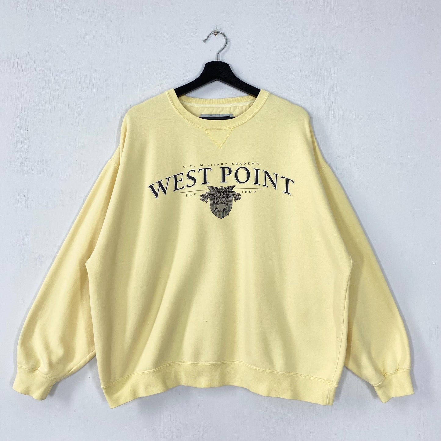 Vintage United States Military Academy Sweatshirt USMA Crewneck USMA Sweater Pullover Army Black Knights Print Logo Yellow XLarge Sweatshirt – Soft Feel · High-Quality Print