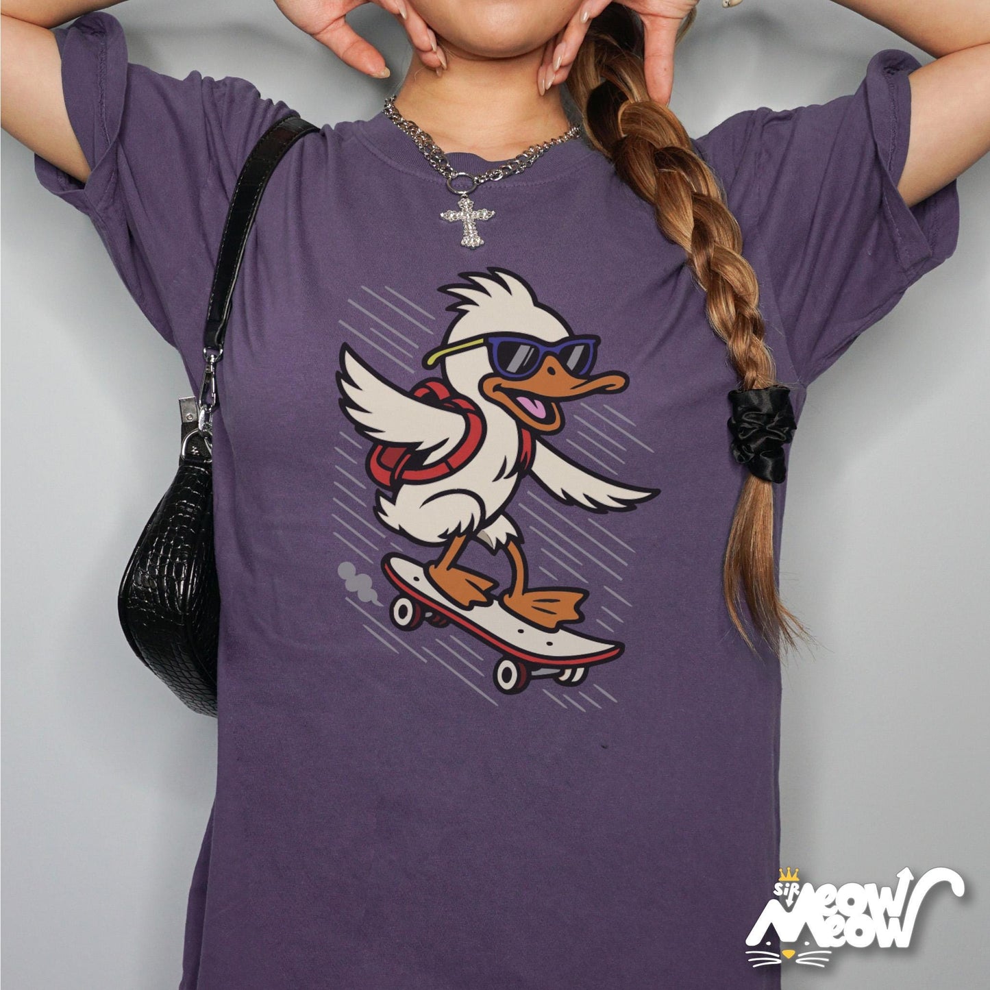 Cool Skateboard Duck T Shirt Funny Duck Graphic Tee Skater Shirt Cartoon Animal Skate Tee Graphic Tee – Warm & Stylish · Perfect For Daily Wear