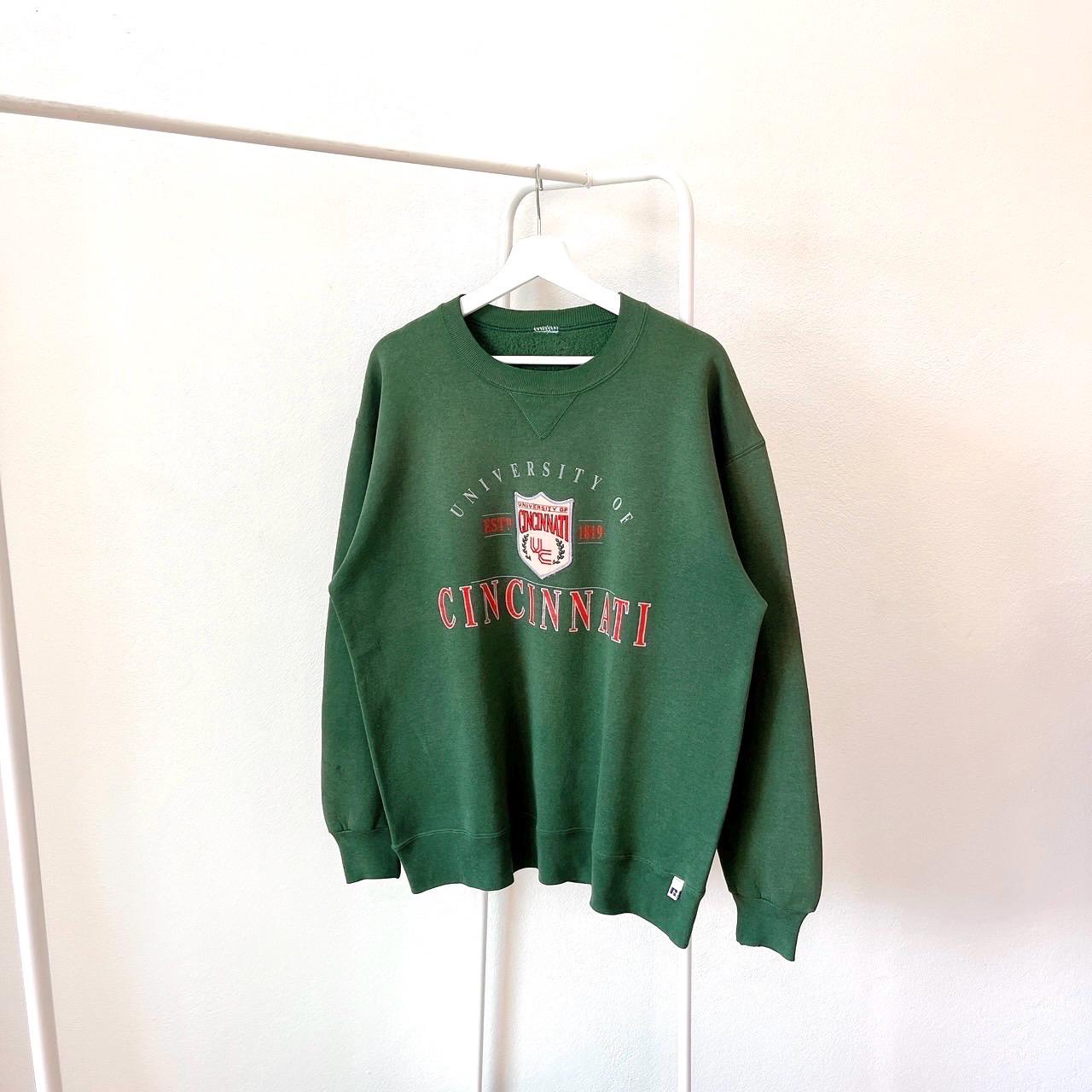 Vintage 90s Cincinnati Bearcats vintage NCAA green sweatshirt L Sweatshirt – Cozy Vibes · Perfect For Daily Wear