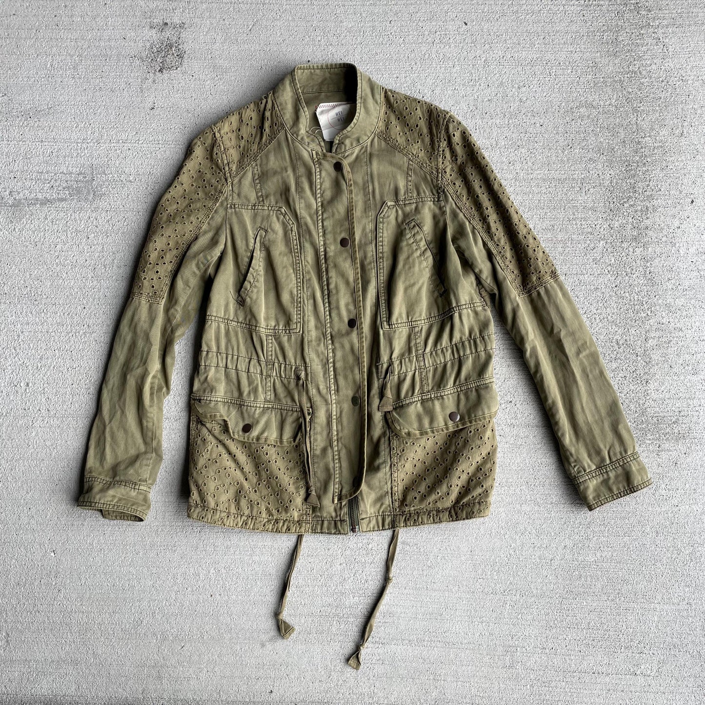 anthropologie hei hei green cago miliatery jacket with eyelet details boho size s small Graphic Tee – Easygoing Wear · High-Quality Print