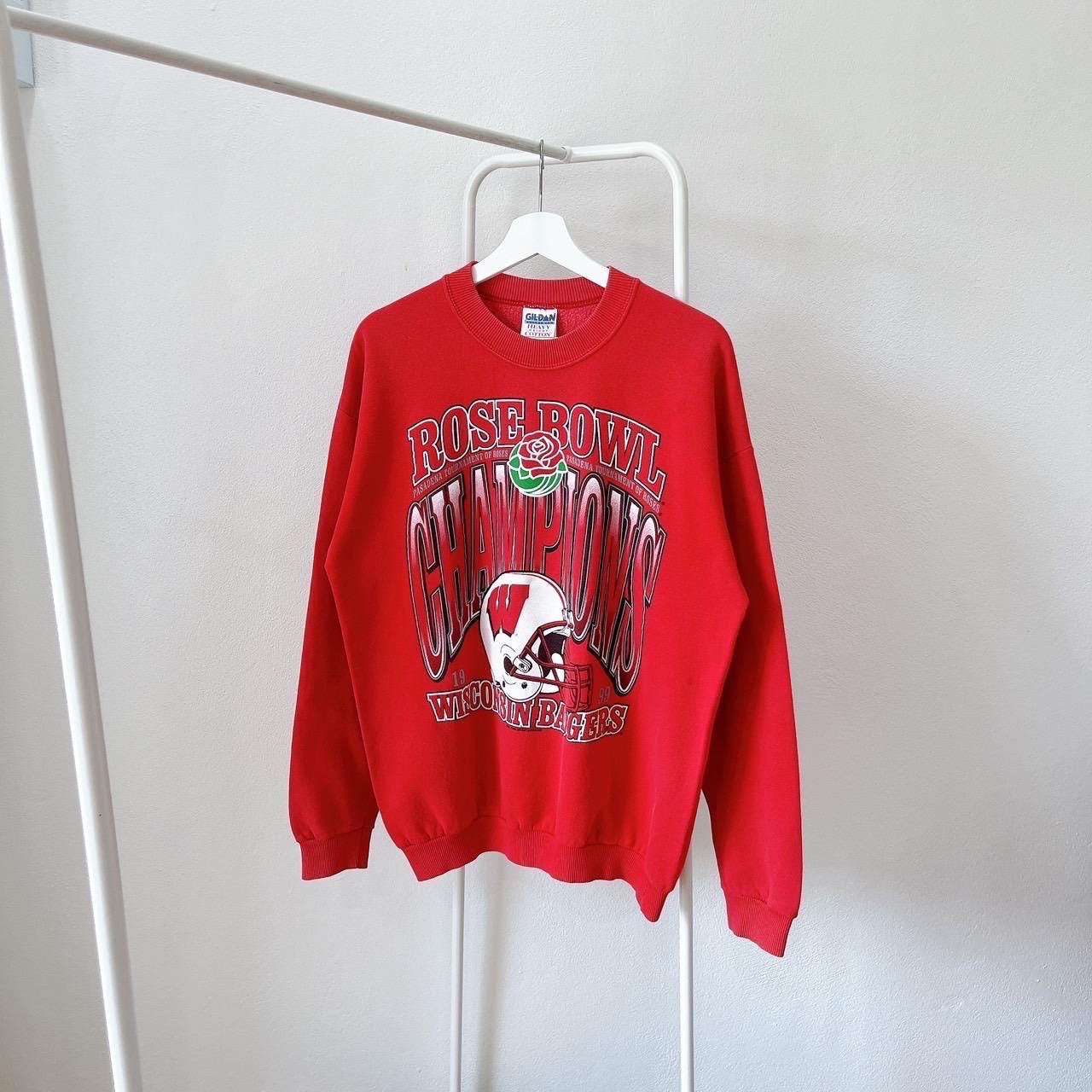 Vintage 90s Wisconsin Badgers 1999 Rose Bowl NCAA vintage Gildan red sweatshirt L Sweatshirt – Cozy Vibes · Trending Graphic Apparel