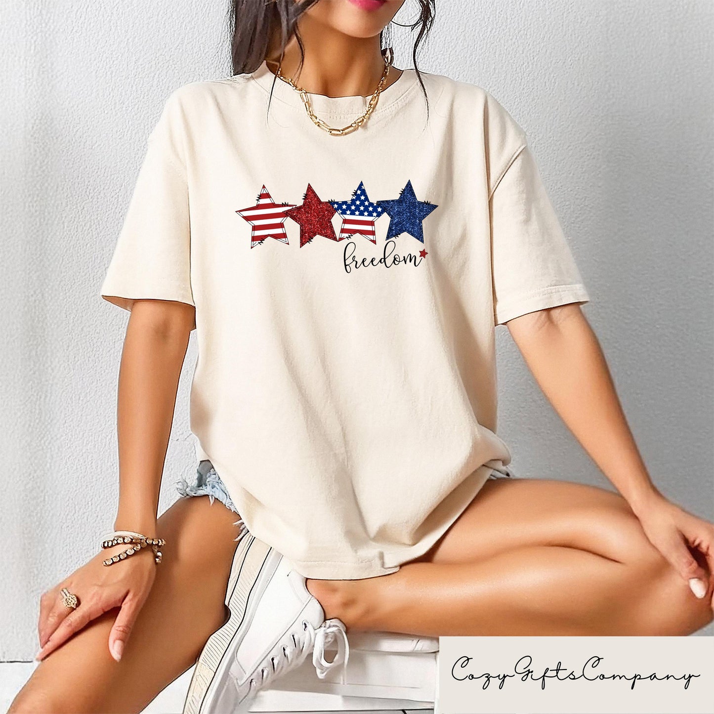 Retro Comfort USA Flag T shirt American Flag Stars Shirt Women39s 4th Of July Tee Patriotic Gift Red White And Blue Crewneck Freedom Tee Graphic Tee – Fan Favorite · Great Gift For Fans