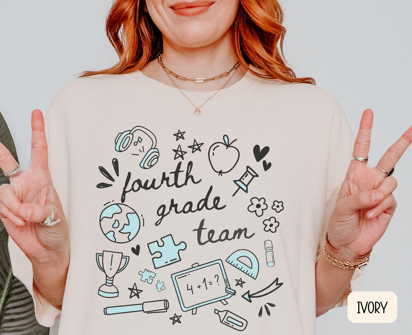 4th Grade Team Shirts Fourth Grade Teacher Shirt Fourth Grade Shirt 4th Grade Teacher Team Shirts Back to School Teacher Gift Graphic Tee – Easygoing Wear · Perfect For Daily Wear
