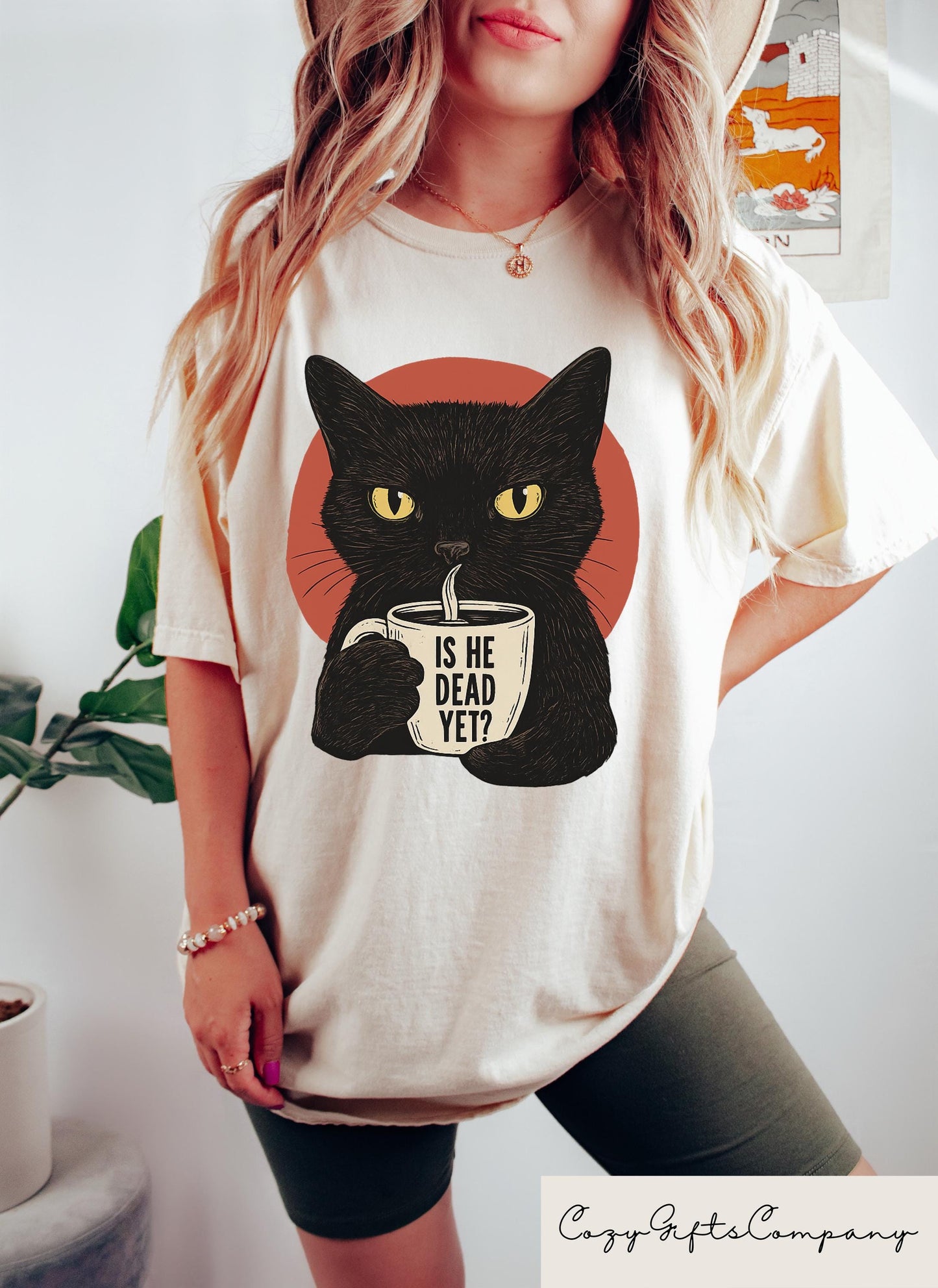 Is He Dead Yet Black Cat T shirt Anti Trump Activist Shirt Political Sweatshirt Funny Protest Gift Resist And Persist Crewneck Sweatshirt – Premium Graphic · High-Quality Print