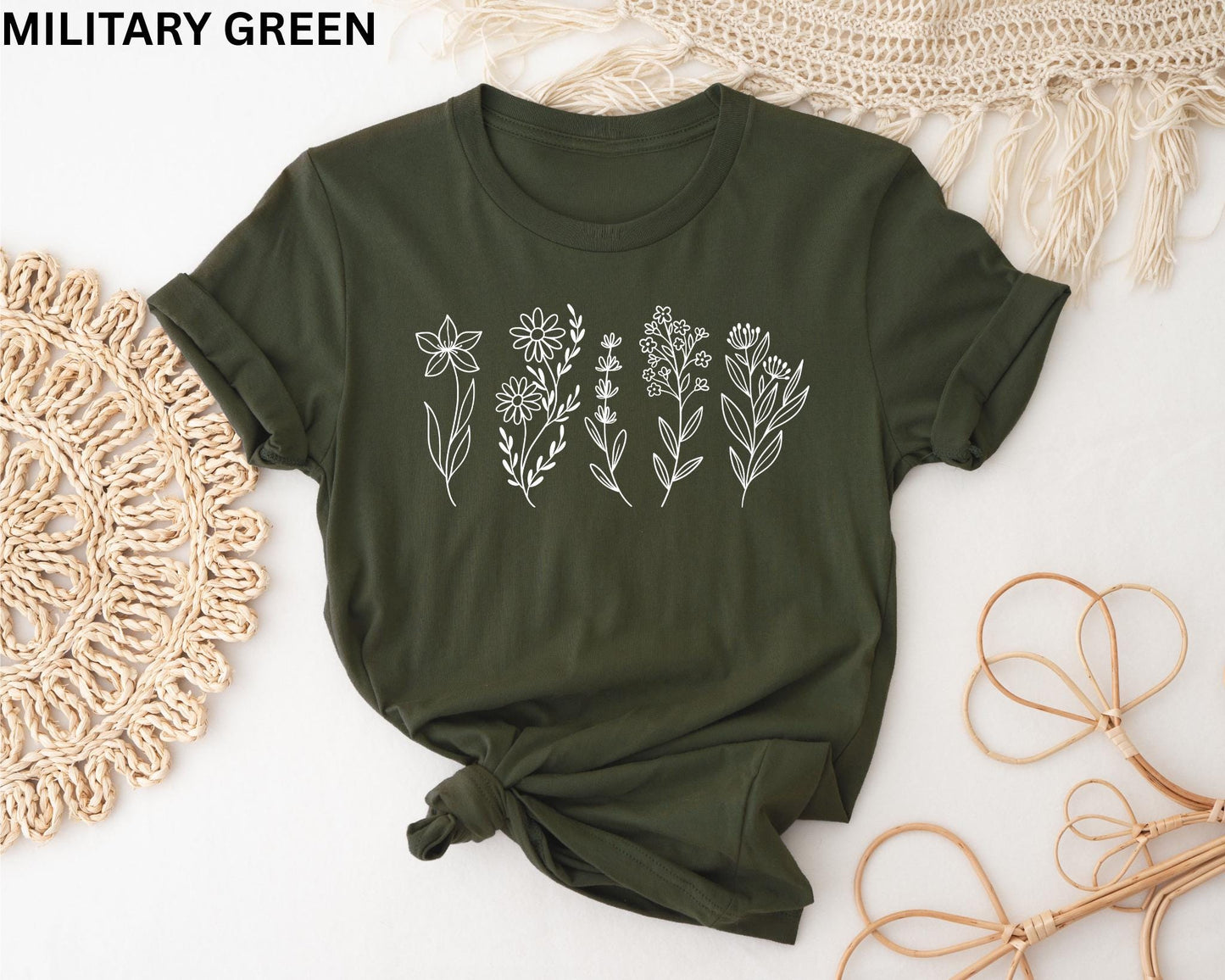 Flower Shirt Gift For Her Flower Shirt Aesthetic Floral Graphic Tee Floral Shirt Flower T shirt Wild Flower Shirt Women shirt trendy Graphic Tee – Feel-Good Design · Perfect For Daily Wear