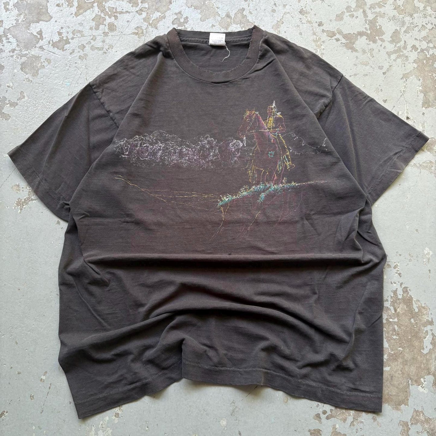 Vintage 90s Faded Native American Indian Horse Nature Shirt Graphic Tee – Easygoing Wear · Must-Have Style