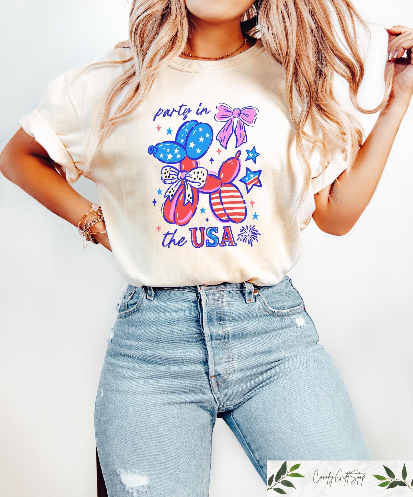 Retro Comfort 4th Of July Shirt Party In The USA T shirt Women39s Independence Day Gift Coquette USA Flag Tee Patriotic Dog Mom Crewneck Graphic Tee – Soft Feel · Must-Have Style
