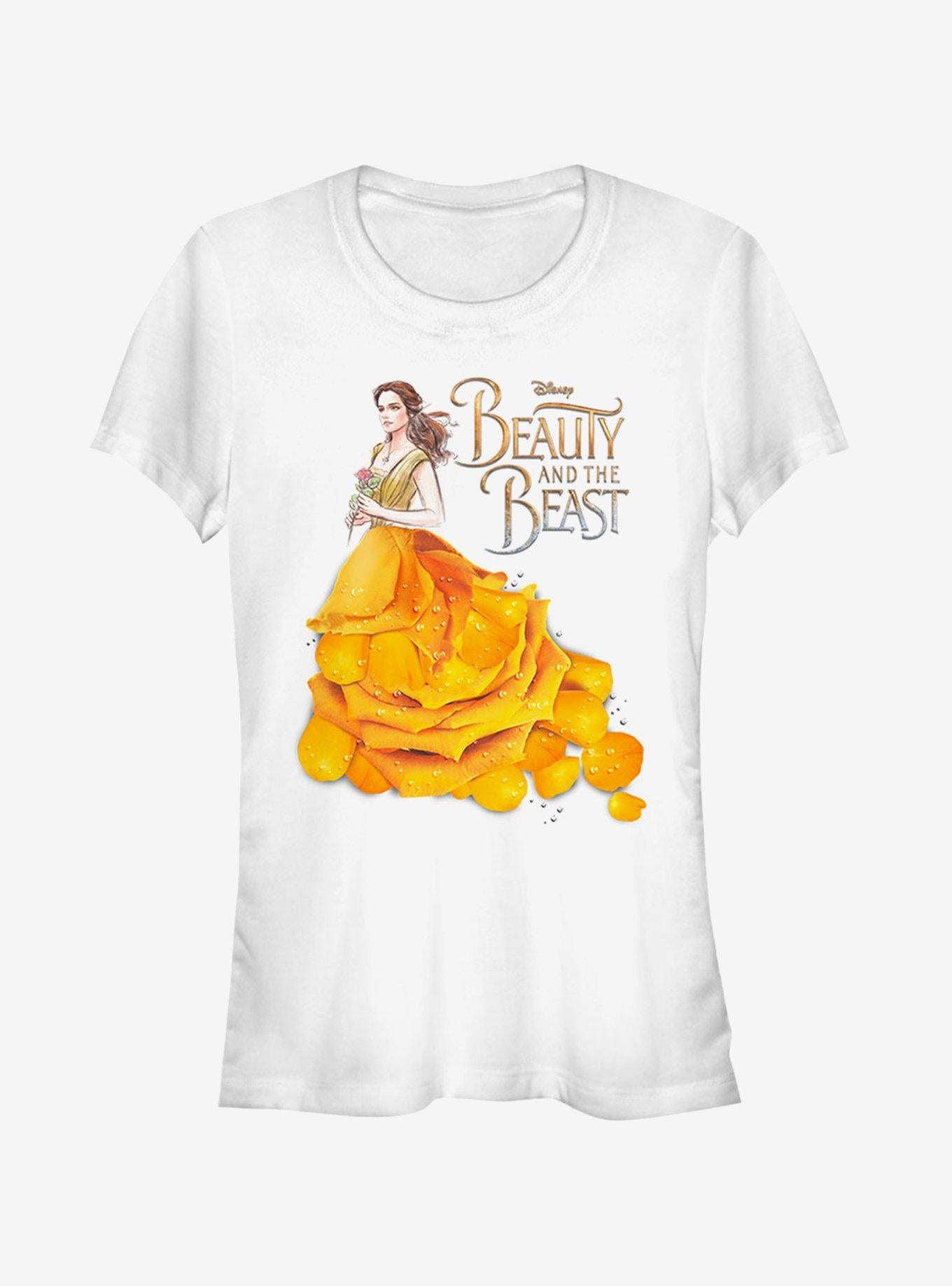 Disney Beauty And The Beast Rose Petal Dress Girls T-Shirt | Trending Graphic Tee For Fans